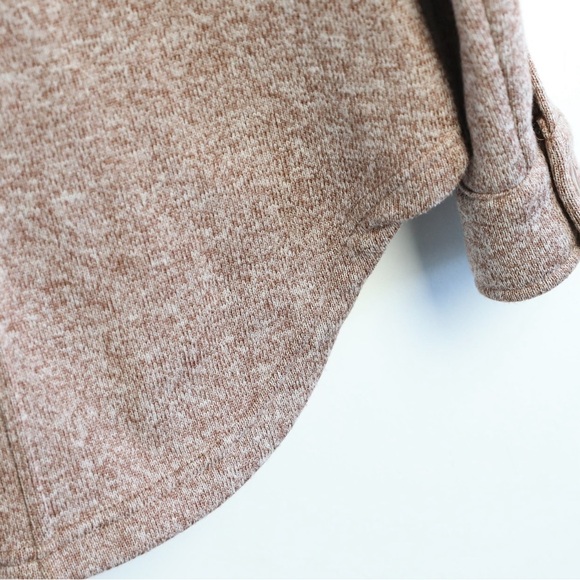 Thread & Supply Comfort Fleece Shirt Jacket Brown Shacket Cozy Knit thick S new - Picture 10 of 11